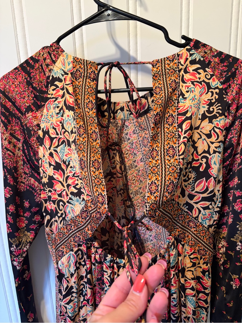 Free People Stevie Floral Boho Bell Sleeve Tunic Size Medium - Picture 10 of 12